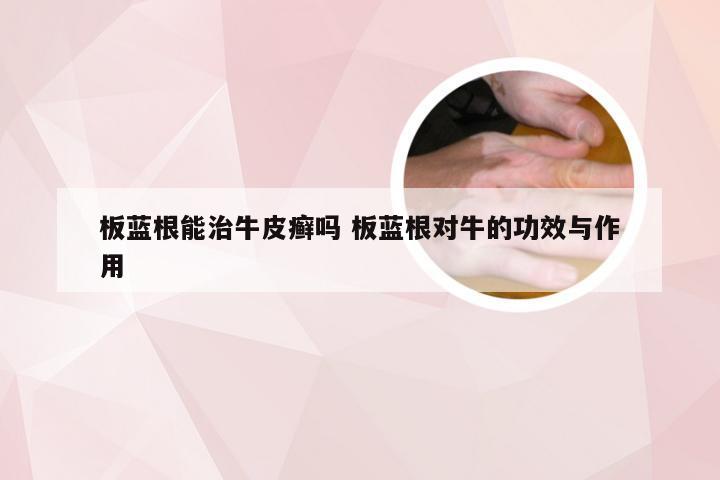 板蓝根能治牛皮癣吗 板蓝根对牛的功效与作用